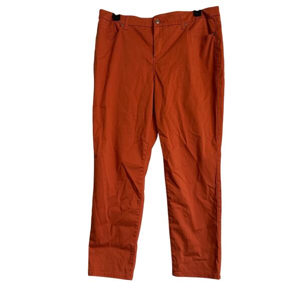 Chico's Sz 3 US 16 XL So Slimming Girlfriend Ankle Pant Burnt Orange Casual Fall - Picture 1 of 7